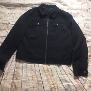 Banana Republic Black Zip Up Blazer Sz Med